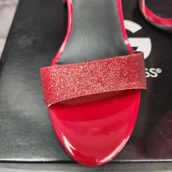 Guess Womens  Heels Dark Red Texture Size 9m Open Toe gg Shantel3 - Picture 10 of 14